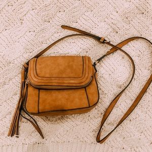 Suede Satchel Crossbody Bag